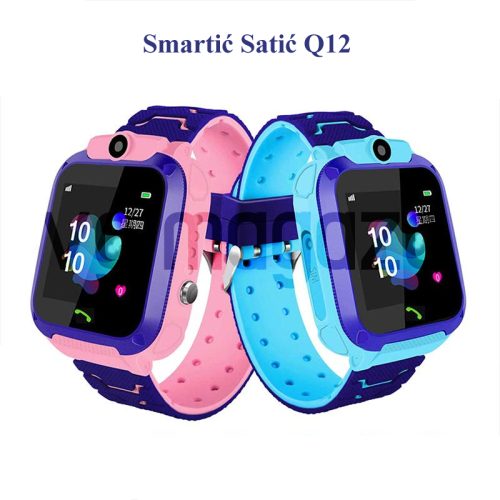 Dečiji pametni sat Q12 model, za dečake u plavoj i devojčice u roze boji.