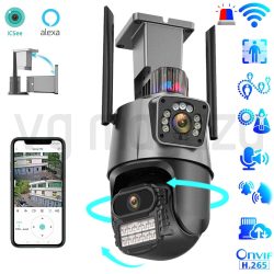 Sigurnosna Dual Kamera za Video Nadzor Sa AI Detekcijom i Noćnim Senzorom može se povezati sa alexom.