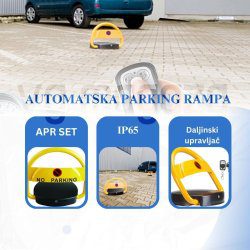 Automatska Parking Rampa Za Bezbedno Parking Mesto sa daljinskim upravljačem, vodootporna i poseduje punjivu bateriju koja omogućava oko 1000 podizanja.