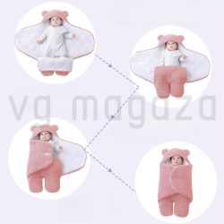 vreca za spavanje roze sa upustvom za povijanje bebe