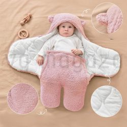 vreca za spavanje roze i beba u njoj i materijal vrece